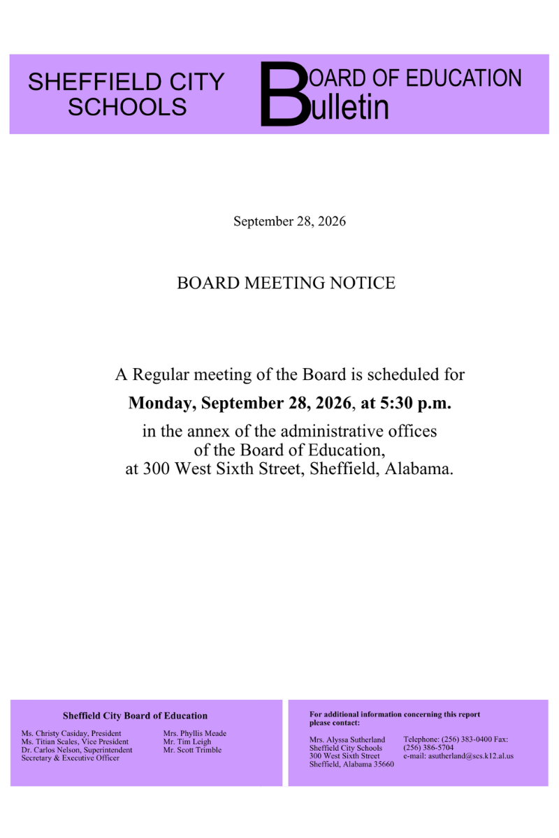 Sheffield City Schools Board of Education meeting on September 28, 2006.